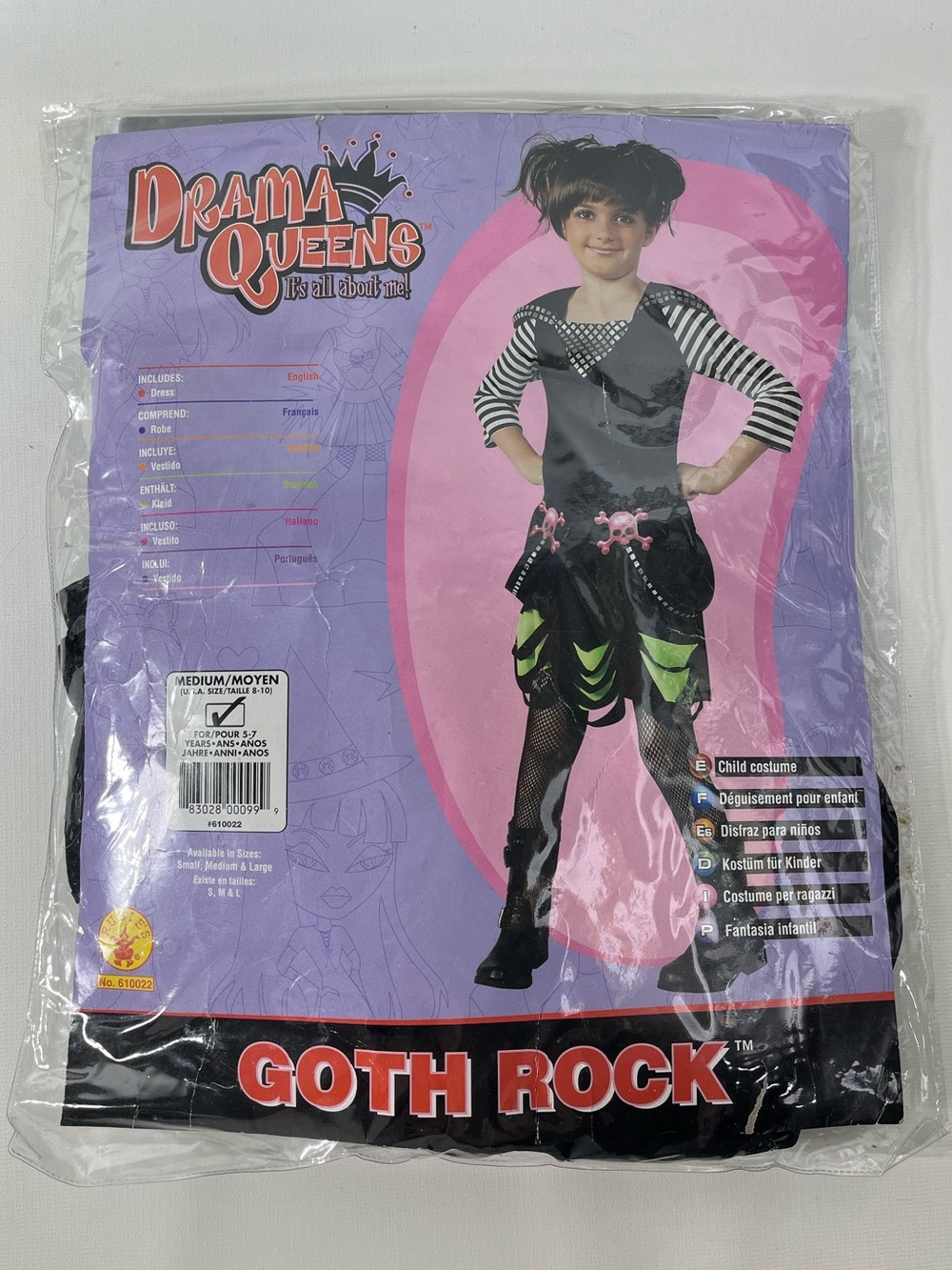 Rubies Drama Queens Goth Rock Girls Halloween Costume Medium 8-10